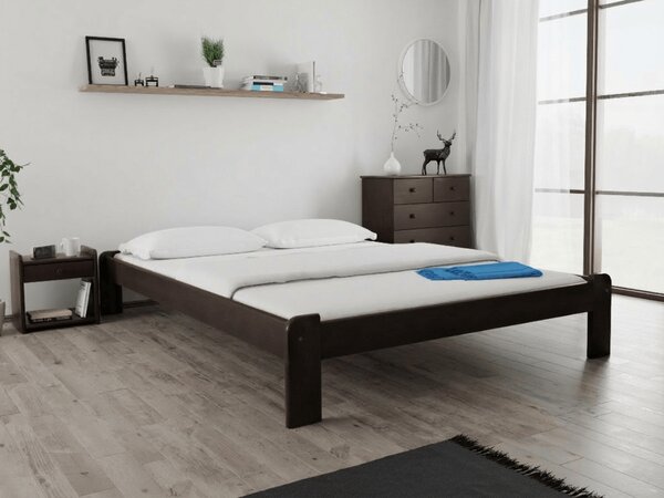 Posteľ Ada 140 x 200 cm, orech Rošt: S latkovým roštom, Matrac: Matrac DELUXE 10 cm