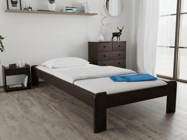 Posteľ Ada 90 x 200 cm, orech Rošt: S latkovým roštom, Matrac: Bez matraca