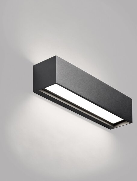 Nástenné Svietidlo LIGHT-POINT, Linea W2, stmievateľné, Čierna, Obývacia izba, Hliník, Dizajnový