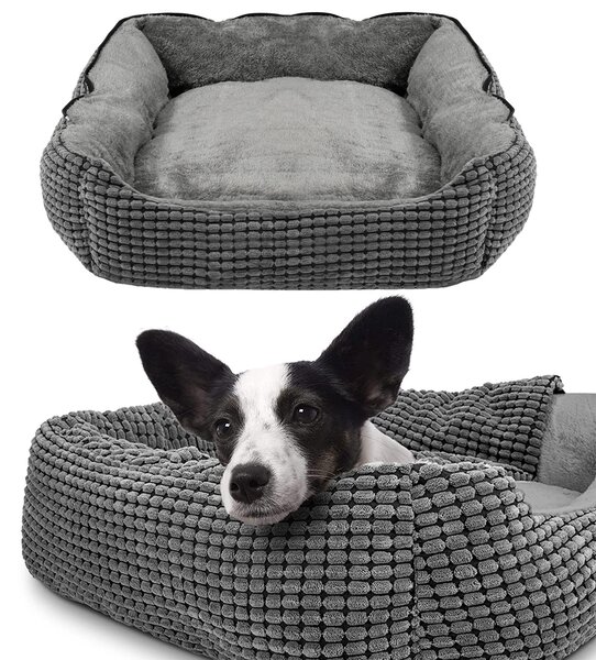 PuppyJoy Peliešok pre psov a mačky MANCHE veľ. L 76x61 cm sivý