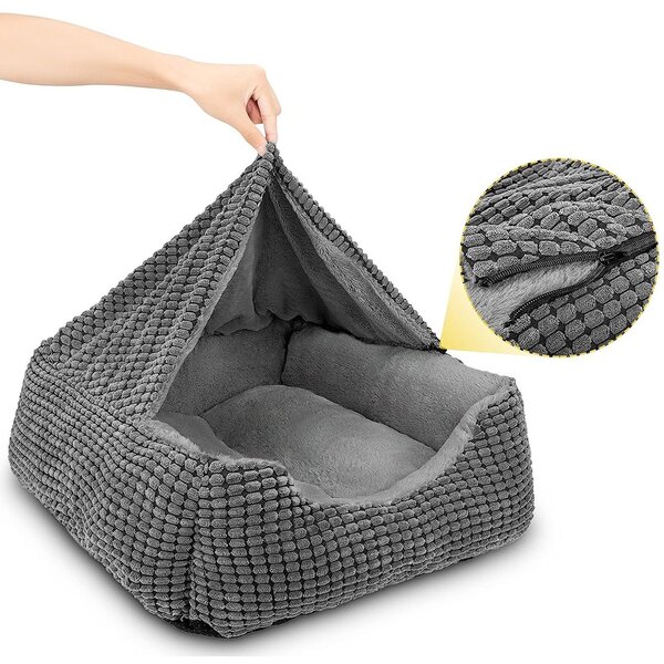 PuppyJoy Peliešok pre psov a mačky MANCHE veľ. L 76x61 cm sivý