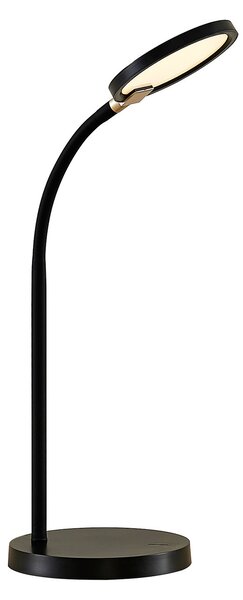 Stolové Lampa Lindby, Binera, stmievateľné, Čierna, Pracovňa, Plast, Moderný