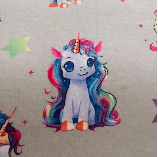 Obliečky mikroplyš CUTE UNICORN sivá Rozmer obliečky: 70 x 80 cm | 140 x 200 cm