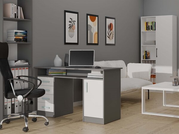 TP Living Písací stôl ADA 125 cm antracit/biely
