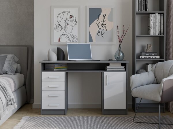 TP Living Písací stôl ADA 125 cm antracit/biely