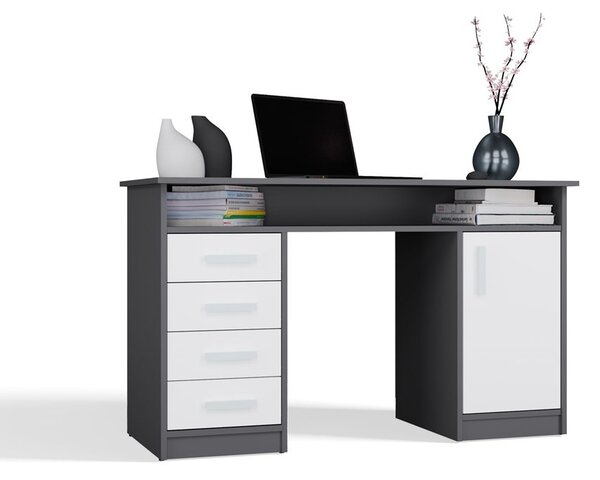 TP Living Písací stôl ADA 125 cm antracit/biely