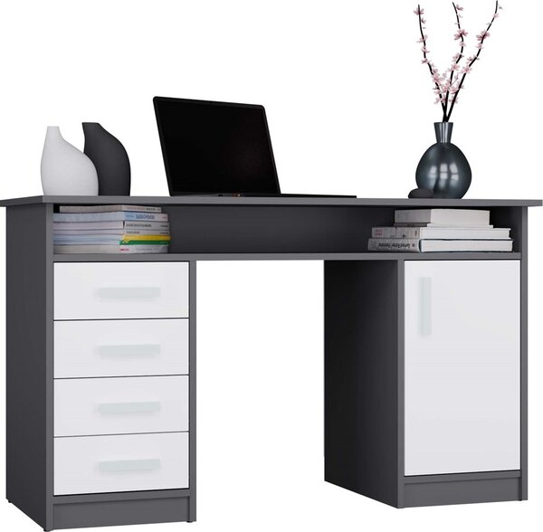 TP Living Písací stôl ADA 125 cm antracit/biely