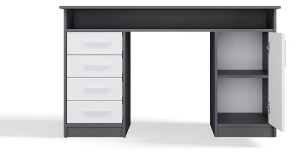 TP Living Písací stôl ADA 125 cm antracit/biely