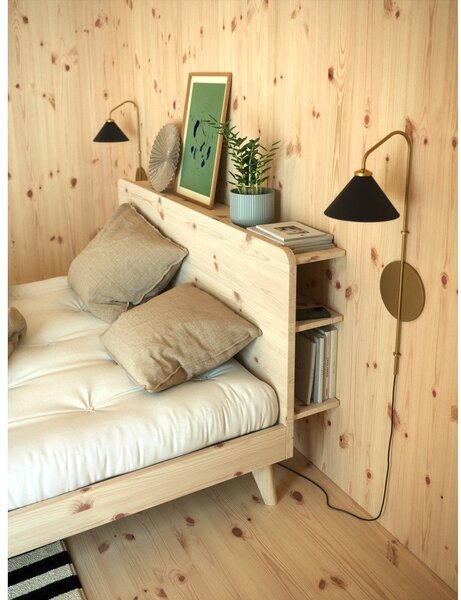 Hnedá dvojlôžková posteľ z borovicového dreva s roštom 180x200 cm Retreat – Karup Design