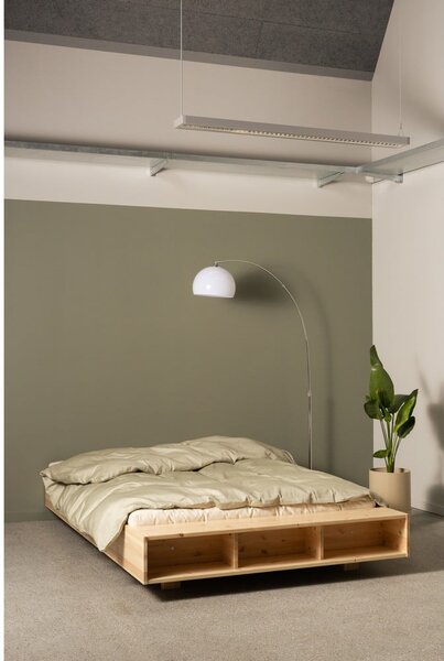Dvojlôžková posteľ z borovicového dreva s roštom 160x200 cm v prírodnej farbe Merge – Karup Design