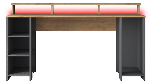 Kalune Design Písací stôl BOHEM s LED osvetlením orech/antracit