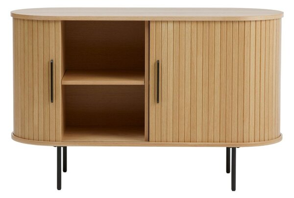 Komoda v dekore duba s posuvnými dverami v prírodnej farbe 120x76x45 cm Nola – Unique Furniture
