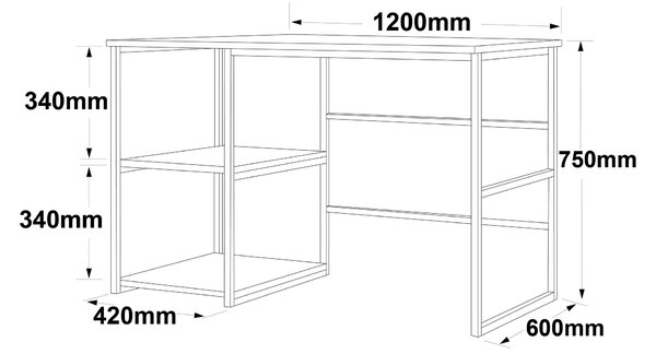 Kalune Design Písací stôl BODLE biely mramor/zlatý