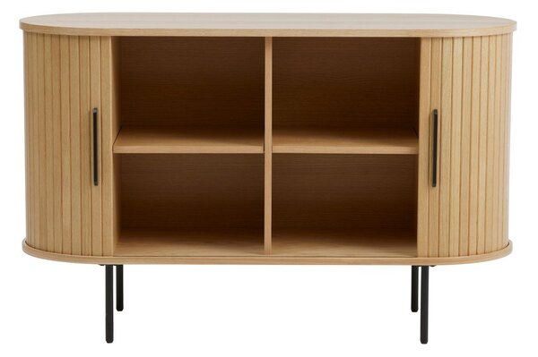 Komoda v dekore duba s posuvnými dverami v prírodnej farbe 120x76x45 cm Nola – Unique Furniture