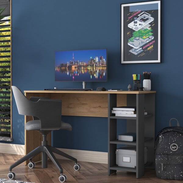 Kalune Design Písací stôl Brana 120 cm orech/antracit