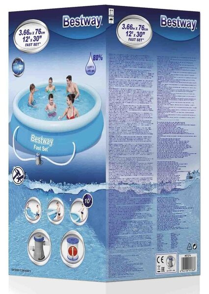 Bestway® Bestway Bazén Fast Set 366 x 76 cm s filtráciou 57274 - Nafukovací Bazén