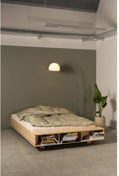 Dvojlôžková posteľ z borovicového dreva s roštom 160x200 cm v prírodnej farbe Merge – Karup Design