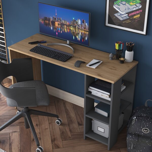 Kalune Design Písací stôl Brana 120 cm orech/antracit