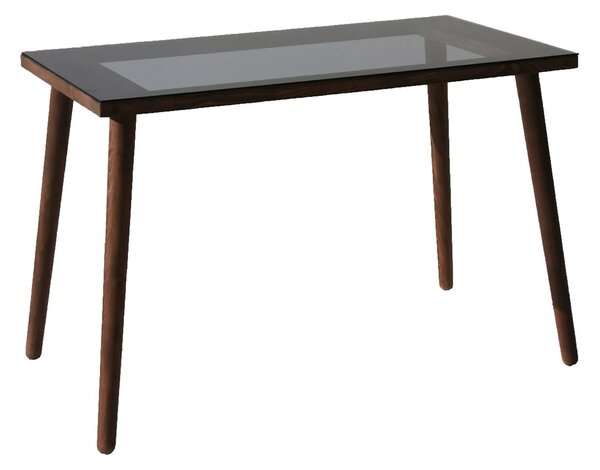 Kalune Design Písací stôl COZY z masívu orech/sklo