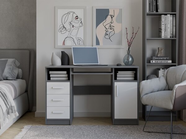 TP Living Písací stôl DELTA 120 cm antracitový/biely