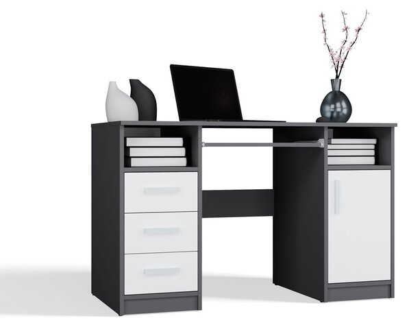 TP Living Písací stôl DELTA 120 cm antracitový/biely