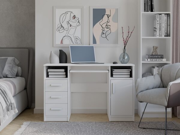 TP Living Písací stôl DELTA 120 cm biely