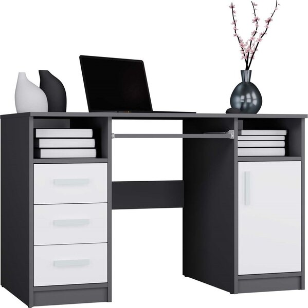 TP Living Písací stôl DELTA 120 cm antracitový/biely