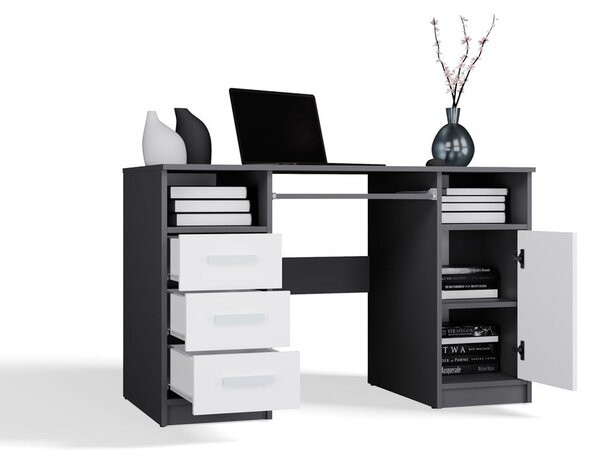 TP Living Písací stôl DELTA 120 cm antracitový/biely