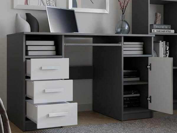TP Living Písací stôl DELTA 120 cm antracitový/biely