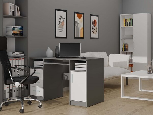 TP Living Písací stôl DELTA 120 cm antracitový/biely