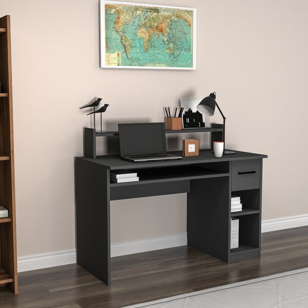 Kalune Design Písací stôl Eslem antracitový