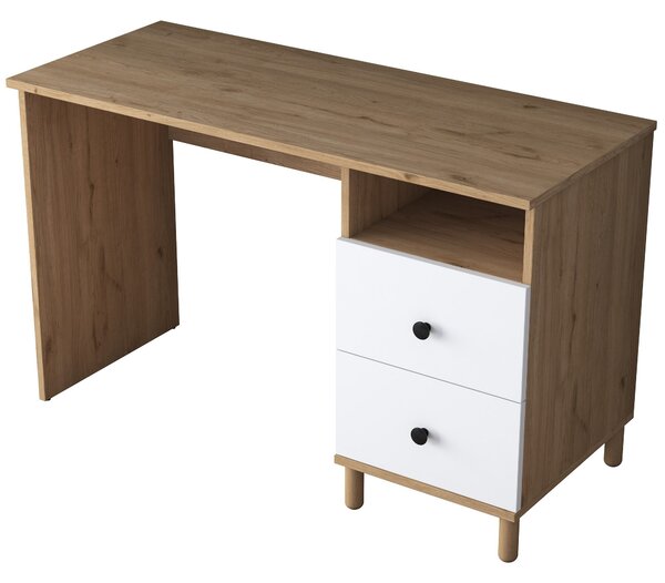Kalune Design Písací stôl Hanis 120 cm orech/biely