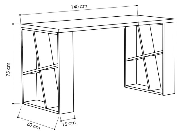 Kalune Design Písací stôl HONE antracit/biely