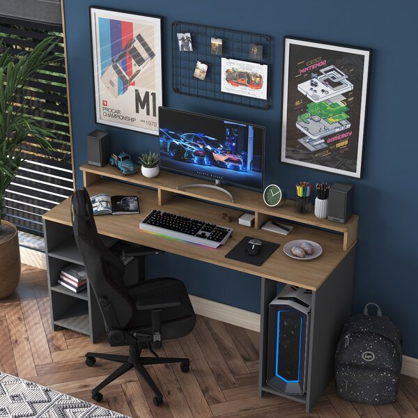 Kalune Design Písací stôl Kalipo 160 cm orech/antracit