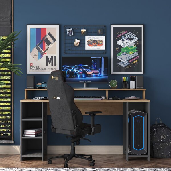 Kalune Design Písací stôl Kalipo 160 cm orech/antracit