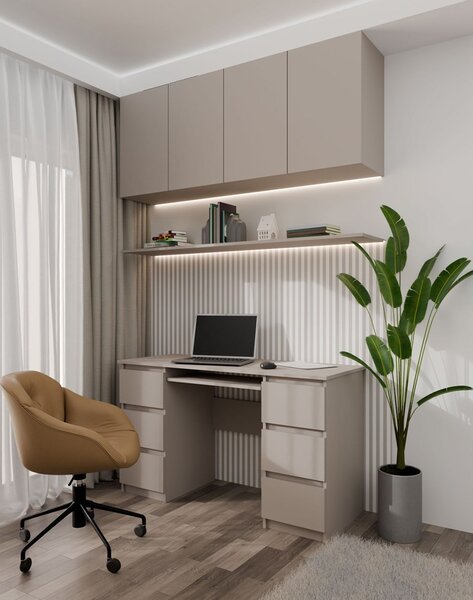 TP Living Písací stôl KUBA 130 cm caffe latte