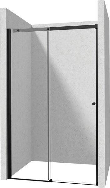 Deante Kerria Plus sprchové dvere 130 cm posuvné čierna matná/priehľadné sklo KTSPN13P
