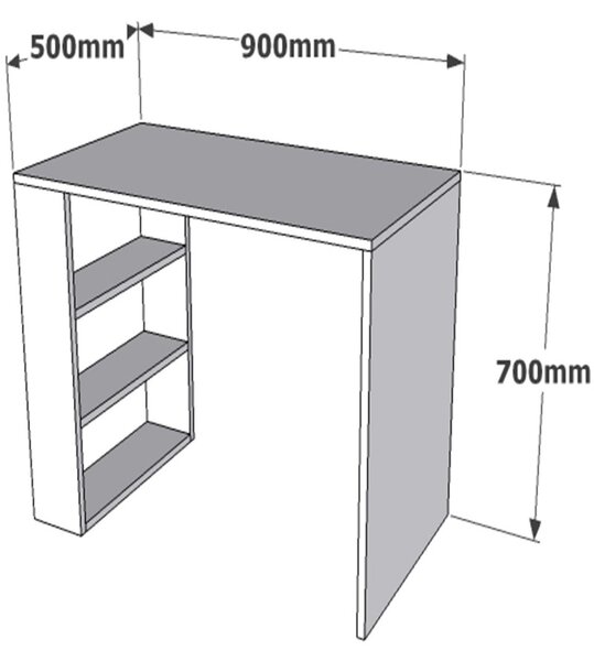 Kalune Design Písací stôl NETENYA II biely