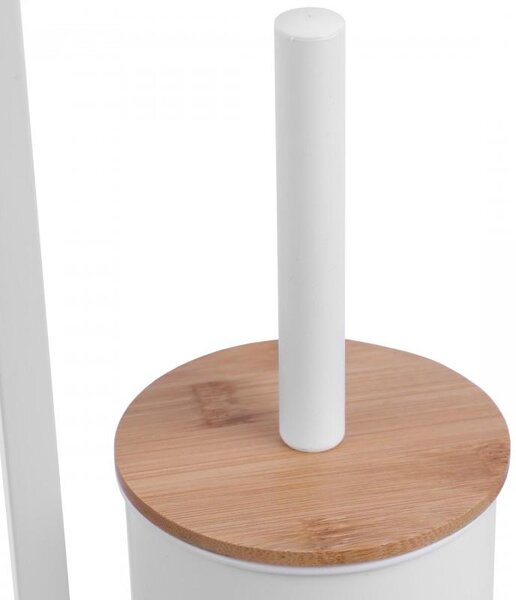 Erga Luki, držiak na toaletný papier a WC kefu 2v1, biela-hnedá, ERG-YKA-P.LUKI-WHT