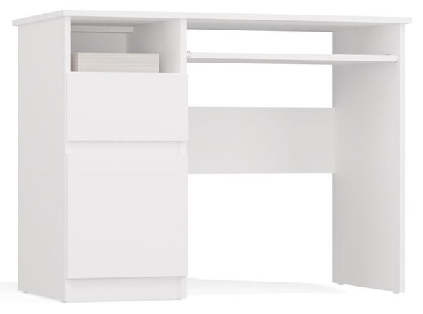 TP Living Písací stôl Porto 98 cm biely ľavý