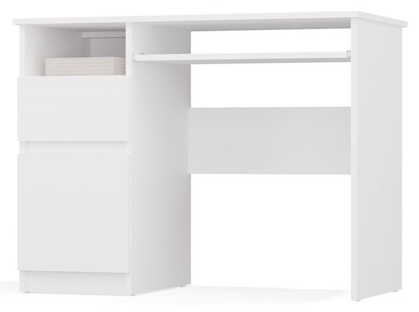 TP Living Písací stôl Porto 98 cm biely ľavý