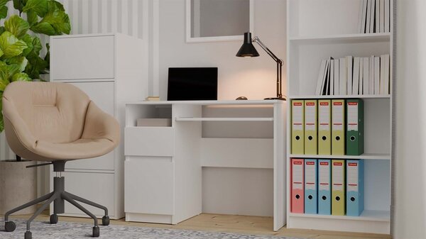 TP Living Písací stôl Porto 98 cm biely ľavý