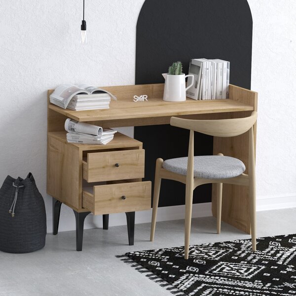 Kalune Design Písací stôl PUUK so zásuvkou dubový