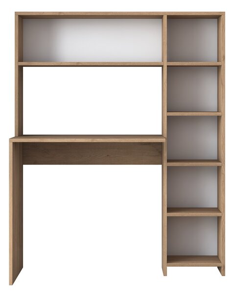 Kalune Design Písací stôl s regálom Hapos 113 cm dub prírodný