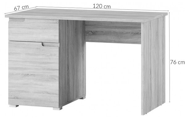 Szynaka Písací stôl Selene 120 cm biely lesk/mat