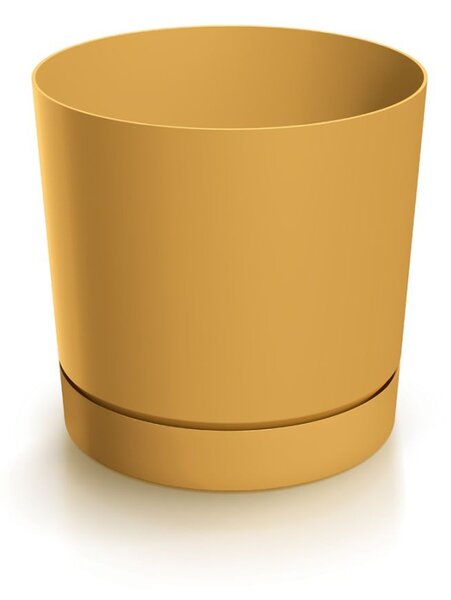 Prosperplast Plastový kvetináč TUBOS P s miskou horčicový, variant 14,8 cm