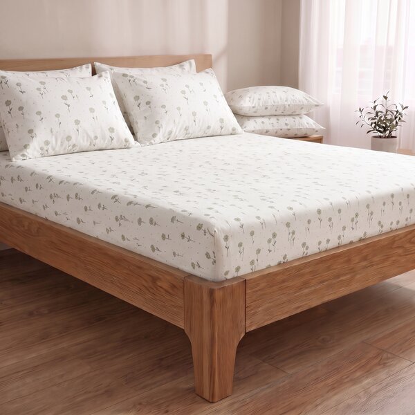Kvalitex Bavlnené napínacie prestieradlo Kvietky biele 80x200cm