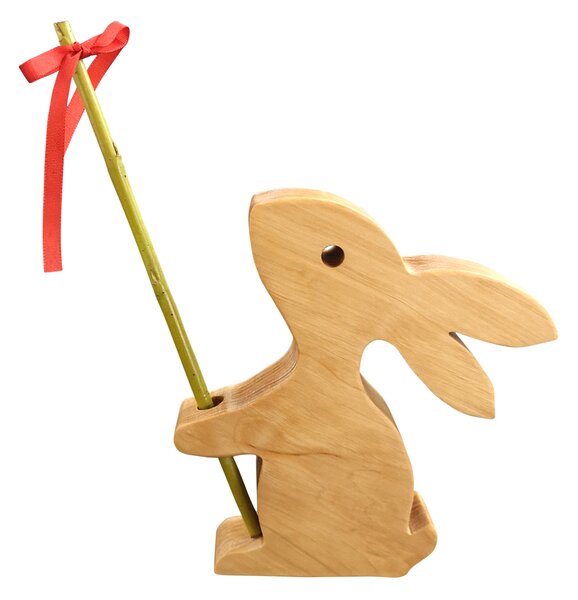 AMADEA Drevená dekorácia zajac, masívne drevo, 15 cm, český výrobok