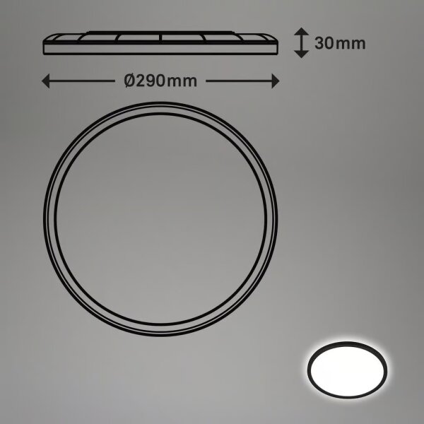 Briloner - LED kúpeľňové stropné svietidlo s pohybovým senzorom MOVE LED/18W/230V IP44 priemer 29 cm čierne
