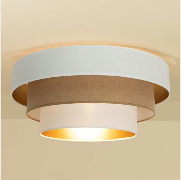 Stropné svietidlo WENTA 1xE27/60W/230V priemer 50 cm biela/hnedá